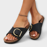 Margarete - Cork Slippers with Toe Strap