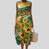 Dress with Sunflower Print