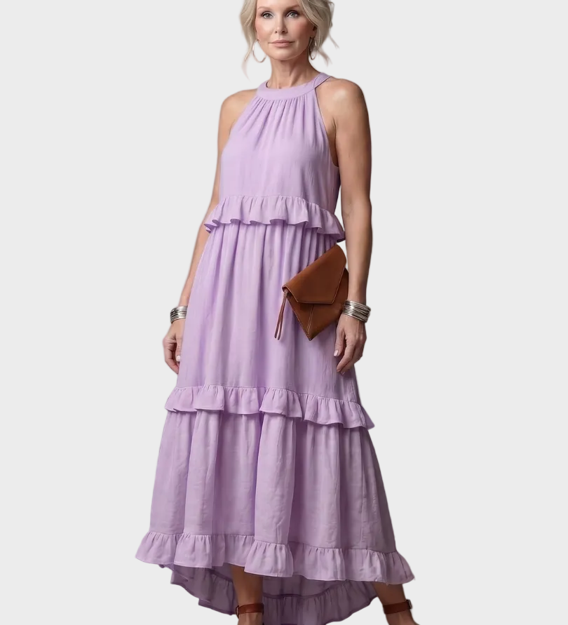 Katia - Maxi Dress with Halter Neck and Ruffles