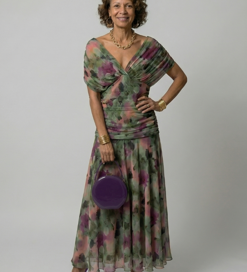 Calen | Off Shoulder Flow Midi Dresses
