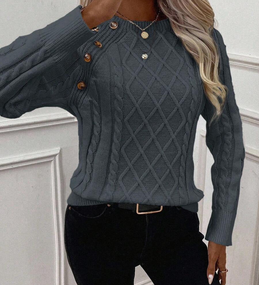 Poppy - Button Knit Sweater