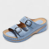 Gertrud - Leather Slippers with Buckles