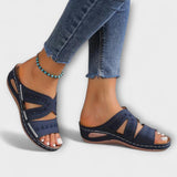 Berta - Comfort Sandals in Navy Blue