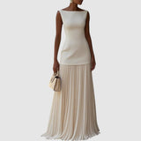 Eliška - Maxi dress without sleeves with pleated pattern