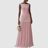 Eliška - Maxi dress without sleeves with pleated pattern