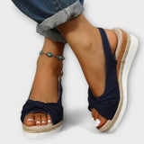 Adelgund - Rosé Espadrille Sandals with Bow