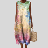 Pastel Coloured Dress with Watercolor Pattern