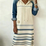 Camila | Striped Hooded Dress with Color Mix