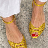 Isadora | Golden Braided Sandals