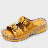 Gertrud - Leather Slippers with Buckles