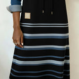 Camila | Striped Hooded Dress with Color Mix