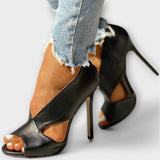 Gunhild - Elegant Black Platform Sandals