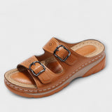 Gertrud - Leather Slippers with Buckles