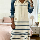 Camila | Striped Hooded Dress with Color Mix