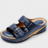 Gertrud - Leather Slippers with Buckles