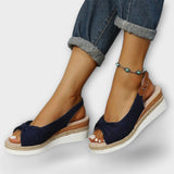 Adelgund - Rosé Espadrille Sandals with Bow