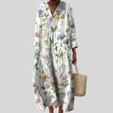 White Dress with Wildflower Print