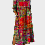 Inaya - Denim Dress with Ethno Patchwork