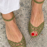 Isadora | Golden Braided Sandals