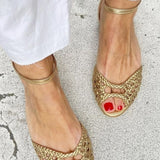 Isadora | Golden Braided Sandals