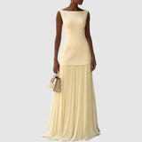 Eliška - Maxi dress without sleeves with pleated pattern