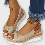 Adelgund - Rosé Espadrille Sandals with Bow