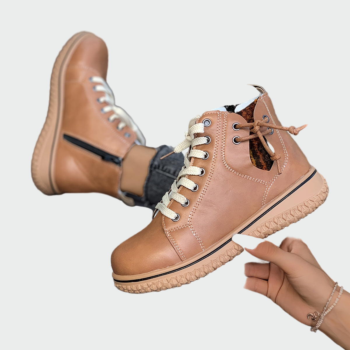 Adelaide - Low-Cut Orthopedic Faux Leather Boots