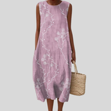 Lilac Dress with Floral Embroidery
