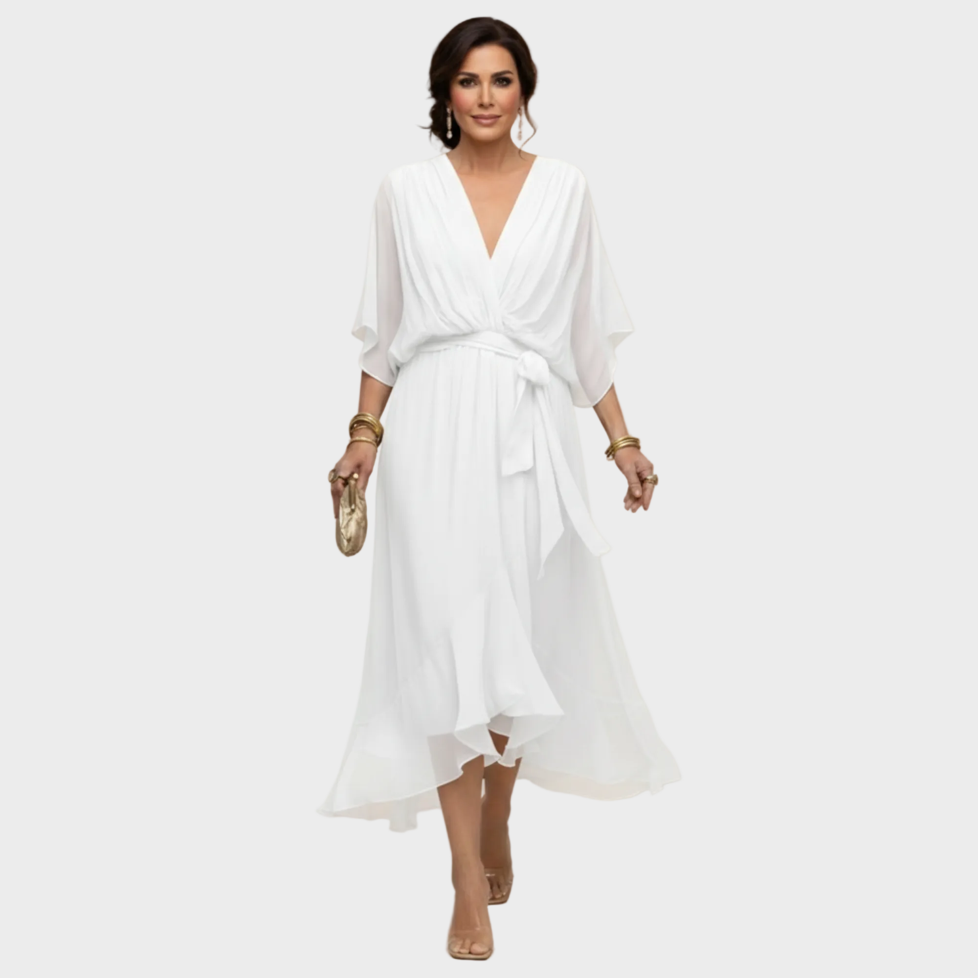 Monica Chiffon - Dress with a V-neck