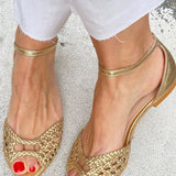 Isadora | Golden Braided Sandals