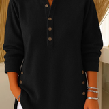 Button Henley Tunic for Women