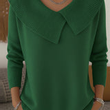 Warm Jumper with Soft Collar for Women