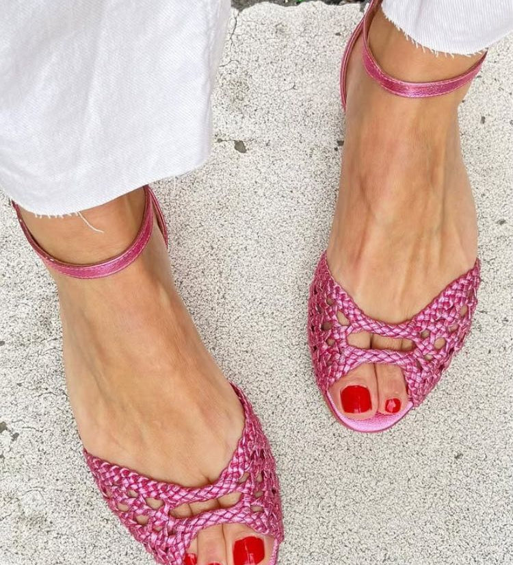 Isadora | Golden Braided Sandals