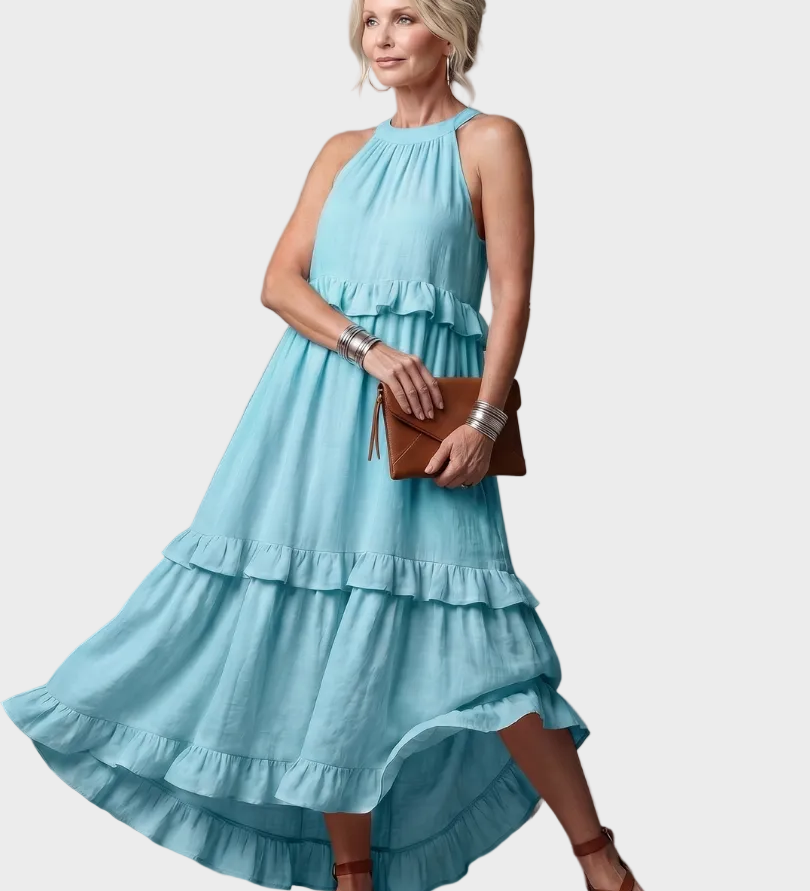 Katia - Maxi Dress with Halter Neck and Ruffles