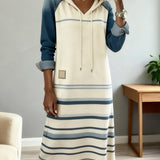 Camila | Striped Hooded Dress with Color Mix