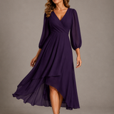 Mia™ | Elegant V-neck Long Dress