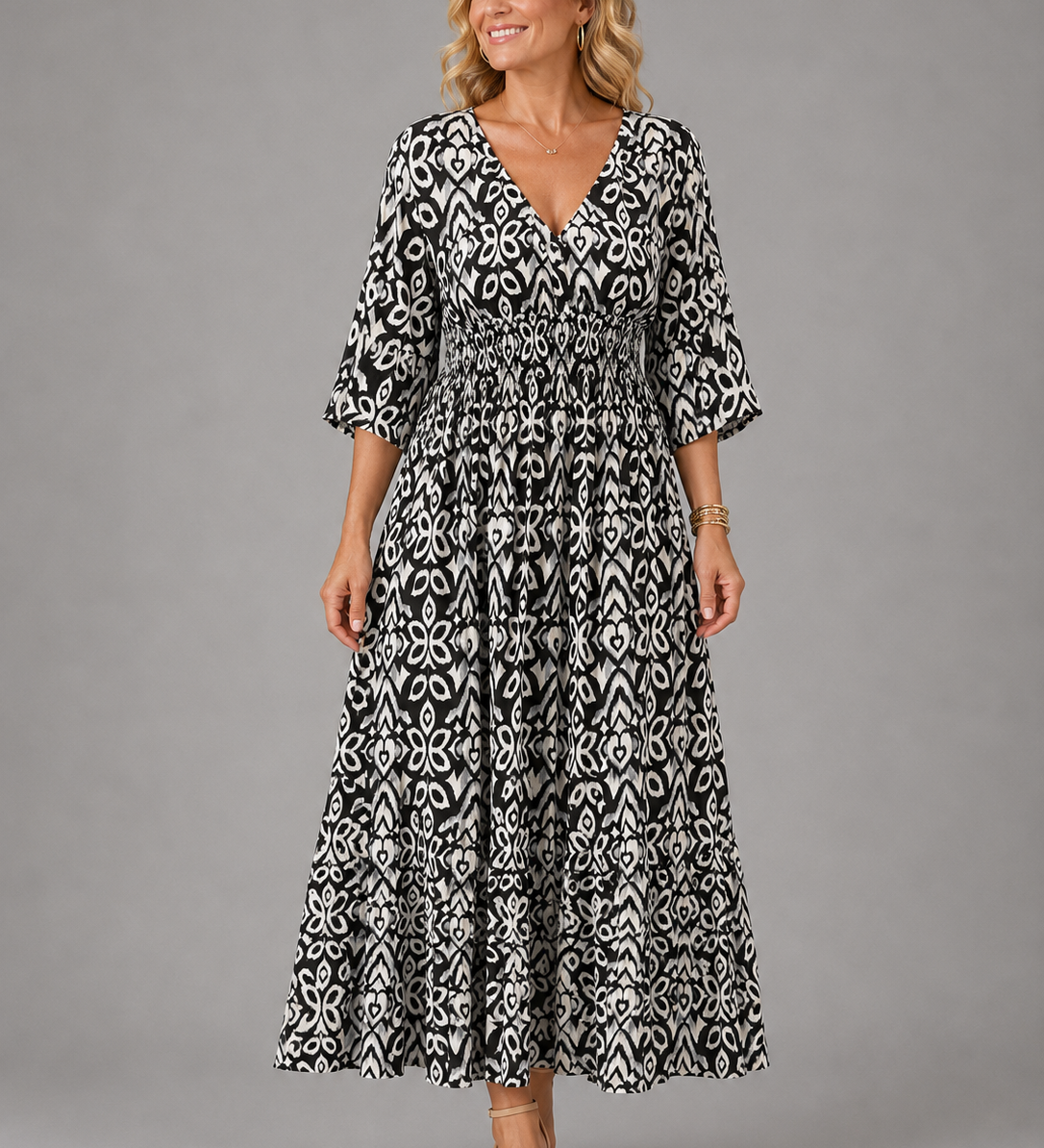 Althea™ | Bohemian Flow Midi Dress