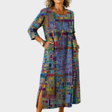 Inaya - Denim Dress with Ethno Patchwork