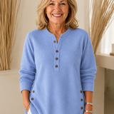 Button Henley Tunic for Women