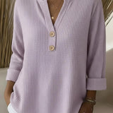 Henley Button Top for Women