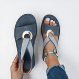 Mila | Flat Sandals with Metal Buckle