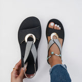 Mila | Flat Sandals with Metal Buckle