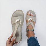 Mila | Flat Sandals with Metal Buckle
