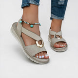 Mila | Flat Sandals with Metal Buckle