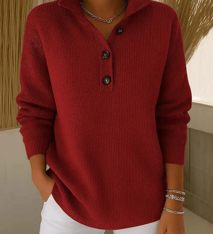 V-Neck Polo Jumper for Women