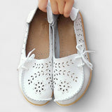 Notburga - White Slip-On Moccasins