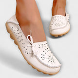 Notburga - White Slip-On Moccasins