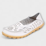 Notburga - White Slip-On Moccasins