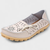 Notburga - White Slip-On Moccasins