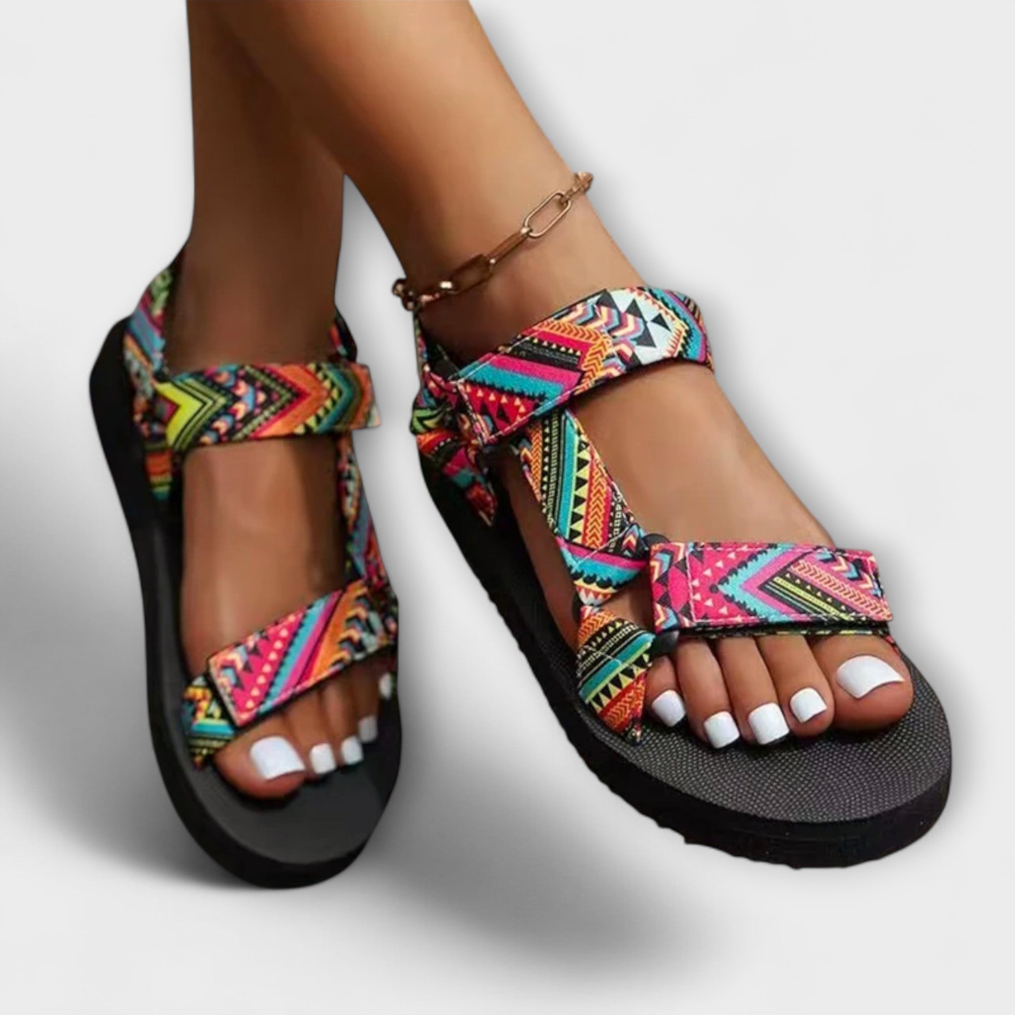 Hildrun - Ethno Sandals with Ankle Strap